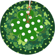 Saint Patrick's Day Clover Polka Dot Green 36" Tree Skirt Mat – Funny Party Decor, Compatible with Xmas & Halloween