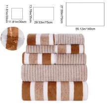 8-Pcs Coral Fleece Towel Set: 2 Bath + 2 Hand + 4 Washcloths, Super Absorbent, Quick-Dry, Soft, Hotel/Spa Quality