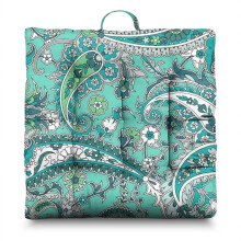 Meditation Pillow with Paisley Design, Boho Square Floor Pillow for Yoga and Relaxation 22 x 22