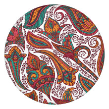 Nappe ronde de 112 cm (44 pouces) avec bord élastique, en tissu Oxford imperméable, motif cachemire, résistante et facile à nettoyer, idéale
