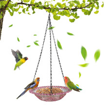 Mangeoire suspendue d'extérieur, bac à oiseaux suspendu, décoration de jardin pour attirer les oiseaux sauvages