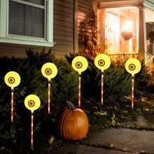 Lumière d'Halloween LED à piles, six yeux fantômes, à brancher au sol, décoration pour le festival des fantômes, la cour ou tout autre endroit