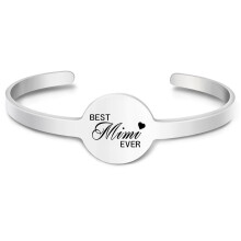 Armband i titanstål, metallarmband, familjepresent, julklapp, graverat armband i rostfritt stål