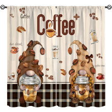 Coffee Gnome Curtains Vintage Farmhouse Thermal Drapes 2