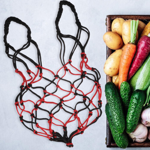 10Pcs Hanging Fruit Basket Macrame Mesh Storage Organizer for Melon Vegetable Kitchen Use