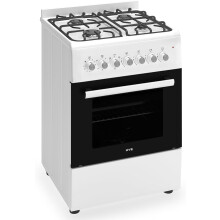 Freestanding Gas Cooker 60cm with 62L Electric Oven, 4 Gas Burners, Timer, Easy Controls ,Modern Design Ideal For Family Homes