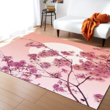 Japanese Sakura Cherry Blossom Rug for Living Room Bedroom
