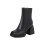 Damenstiefel, einfarbig, dicker Absatz 1