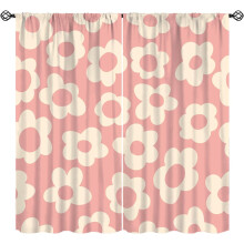 Floral Curtains Vintage Pink Boho Rod Pocket Thermal 2