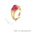 Anillo de compromiso de acero inoxidable con forma de corazón para mujer, color oro rosa. 2