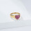Anillo de compromiso de acero inoxidable con forma de corazón para mujer, color oro rosa. 3