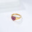 Anillo de compromiso de acero inoxidable con forma de corazón para mujer, color oro rosa. 4