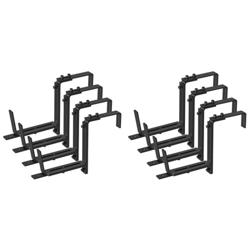 8PCS Adjustable Planter Box Bracket (6 to 12.5 Inches) for Flower Box Holders, Window Boxes PlantersHooks, Wall