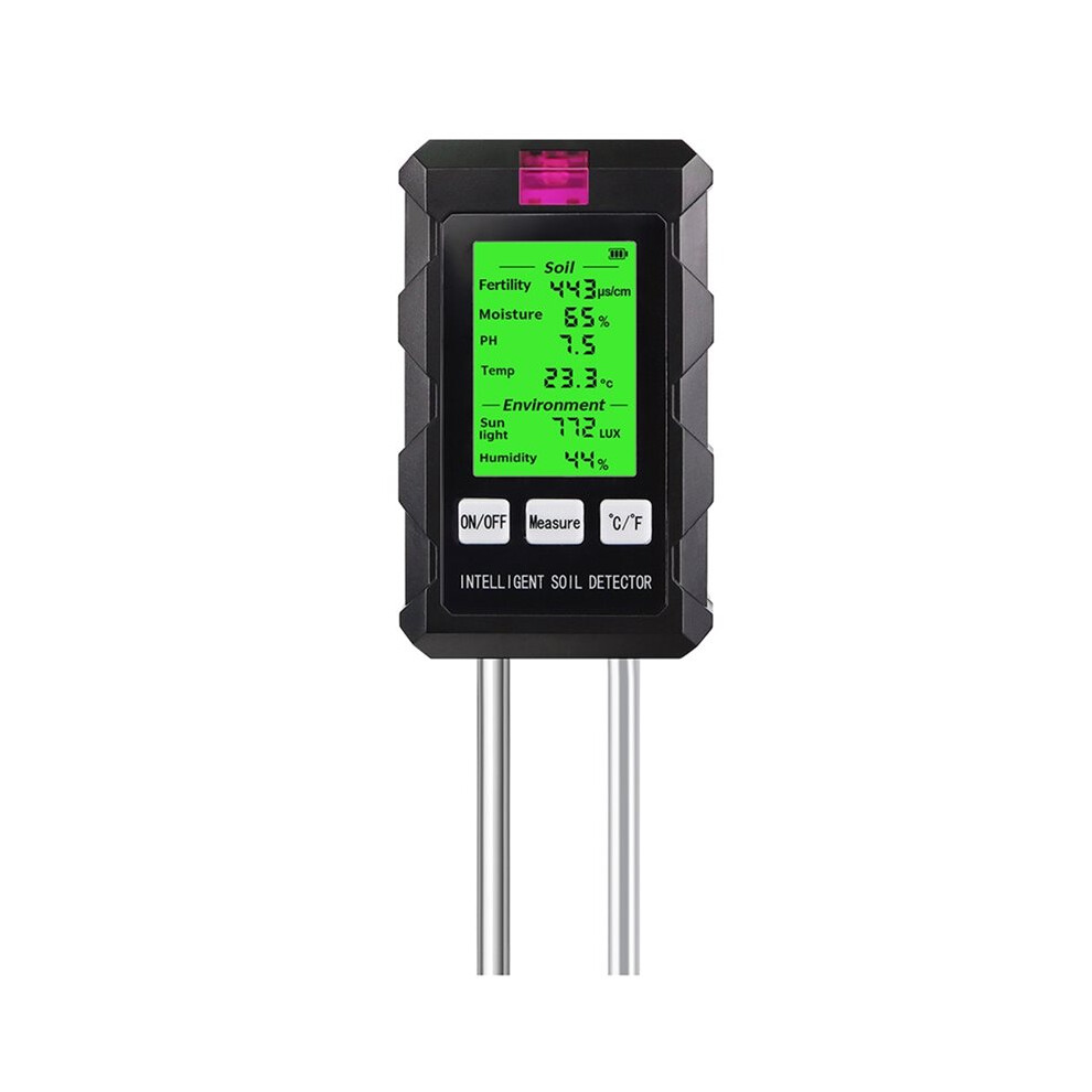 Brecantia 6 In 1 Digital Multifunctional Soil Tester Soil Fertility Ph Temperature Humidity Sunlight Air Moisture Detector