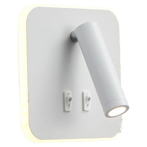 Mounted Eye Protection Rotatable Wall Reading Light Full Spectrum Spotlight LED Lamp Sconce Bedside Square White