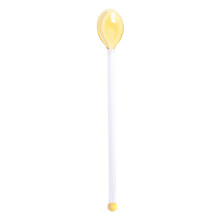 Borosilicate Glass Mixing Spoon, Heat Resistant Stirring Spoon for Coffee, Tea, Sugar, Cold Drinks, Long Handle, Exquisite Coffee Spoon Yellow