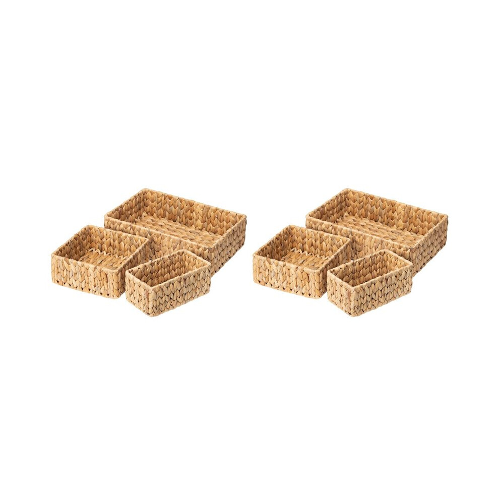 6X Wicker Baskets For Organizing 3Pack, Large And Small Wicker Storage Baskets Set, Hand Woven Baskets For Storage 6031462969738