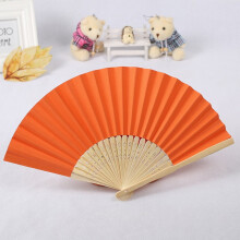 7-Inch Folding Paper Fan, Solid Color, Lace Edge, Lightweight & Portable – Compatible with Dance, Wedding, Party & Performance