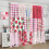 Pink Strawberry Floral Patchwork Curtains Rod Pocket 4