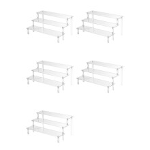 5X Présentoir de Levage en Acrylique Présentoir de Mouchoirs de Parfum à 3 Couches Présentoir de Modèle de Personnage Support à Dessert