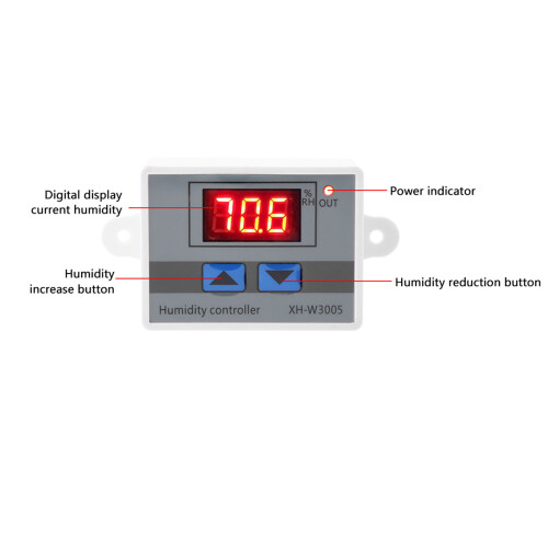 Digital Hygrometer Switch Controller 0-99%RH 12V Humidity Sensor for Australia 2