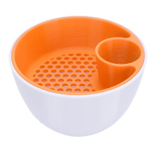Doppelkammer-Pistazien-Schale mit Schale-Behälter, 100 g, Weiß & Orange
