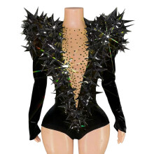 Luxuriöser Damen-Jumpsuit aus Samt mit glitzernden-7 M