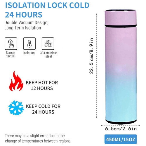 Affichage LED de la température, double paroi isolée sous vide, eau 1