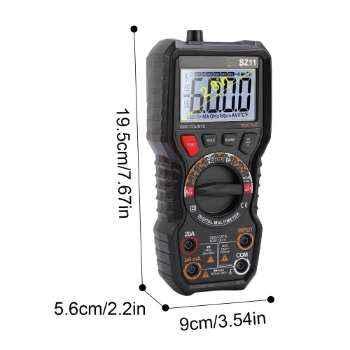 6000 Counts Digitalmultimeter, Auto-Range, Kompakt mit Fluoreszenzlicht 1