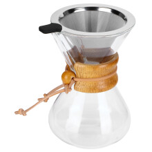 400ml High Temp Resistant Glass Coffee Drip Pot with Stainless Steel Filter