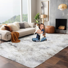 (160cm x 230cm (5ft 4" x 7ft 8"), Light Grey) Extra Large Rug Soft Shaggy Living Room Carpet Mat