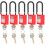 Security Lock 38mm Nylon Dustproof Padlock Lockout for Industrial Use Red 14