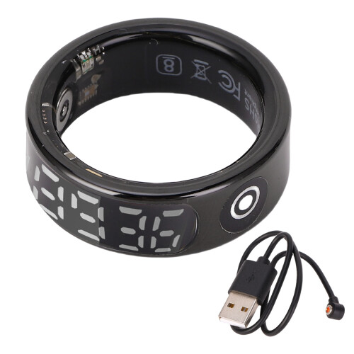Schwarzer Smart-Ring 20mAh IP68 Touchscreen Fitness-Tracker 2