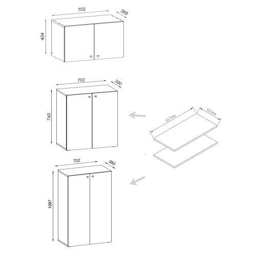 (Chipboard, Brown) Office cupboard file cabinet Lona 5-compartment A 1