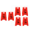 6er-Pack Katzen-Vomit-Schild - Plastik, Rot, 10,3 x 7 cm 3