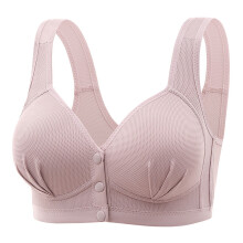 Front Closure Wireless Bra for Women Full Coverage Support Large Bust Comfortable No Underwire, Grey, Size 40