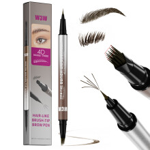 (04#BLACK BROWN) W3W 2in1 Double Head Liquid Eyebrow Pencil Waterproof Sweat-Proof Brow Pen Makeup