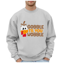 Mens Sweatshirts Winter Thanksgiving Printed Solid Color Casual Crew Neck Hoodie Fall Clothes Tops Pullover Grey XL