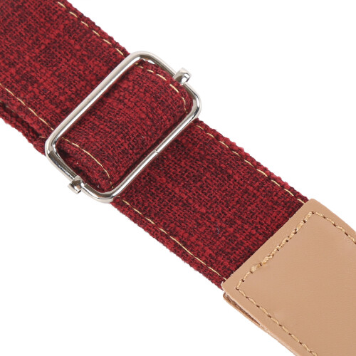Cotton & Linen Ukulele Strap, Adjustable 85-135cm, Red 2