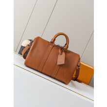 LV Keepall Bandoulière 35 | Waxed Calfskin Leather Travel Duffel