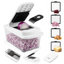 Keplin 4-in-1 Vegetable Chopper with Container Multi-Functional Slicer, Dicer & Grater, BPA Free, Dishwasher Safe, Non-Slip