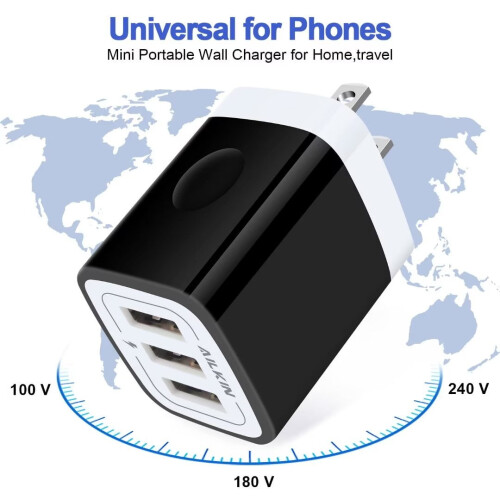 iPhone snabbladdningskabel USB-A till Lightning 90 cm + 3 portar 1