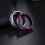 Herrering i rustfritt stål, regnbuefarget, 6 mm, sølv, størrelse 7 2