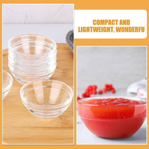 Conjunto de 3 Tigelas de Vidro Transparente para Pudim, próprias para Micro-ondas e Saladas (2,36 x 2,36 x 1,18 polegadas) 1