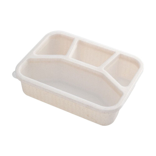 Wheat Straw Bento Box 4-Compartment Reusable Lunch Container 1