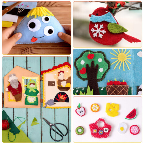 OUNONA Felt Sheets Assorted Colors 20 pcs 2