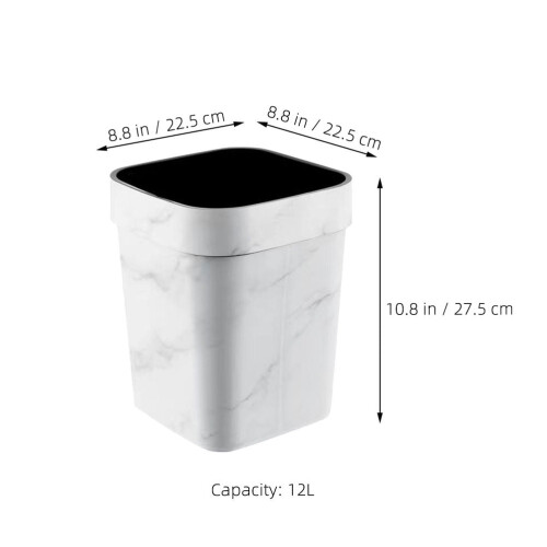 White Plastic Trash Can with Stable Structure for Home Use Modern Kitchen Rubbish Bin 1