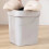 White Plastic Trash Can with Stable Structure for Home Use Modern Kitchen Rubbish Bin 5