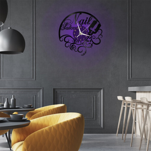 Relógio de parede em vinil de 12 polegadas – Silencioso, decoração criativa para sala de estar/hall de entrada/quarto – Presente perfeito (LED 1