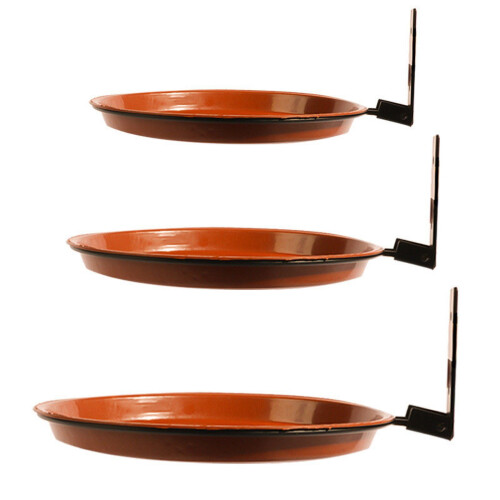3-Layer Tree-Mounted Bird Feeder Heavy-Duty Steel Brick Red 2